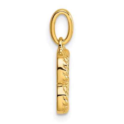 14k Twisted with .05 ct. Diamond Initial B Charm
