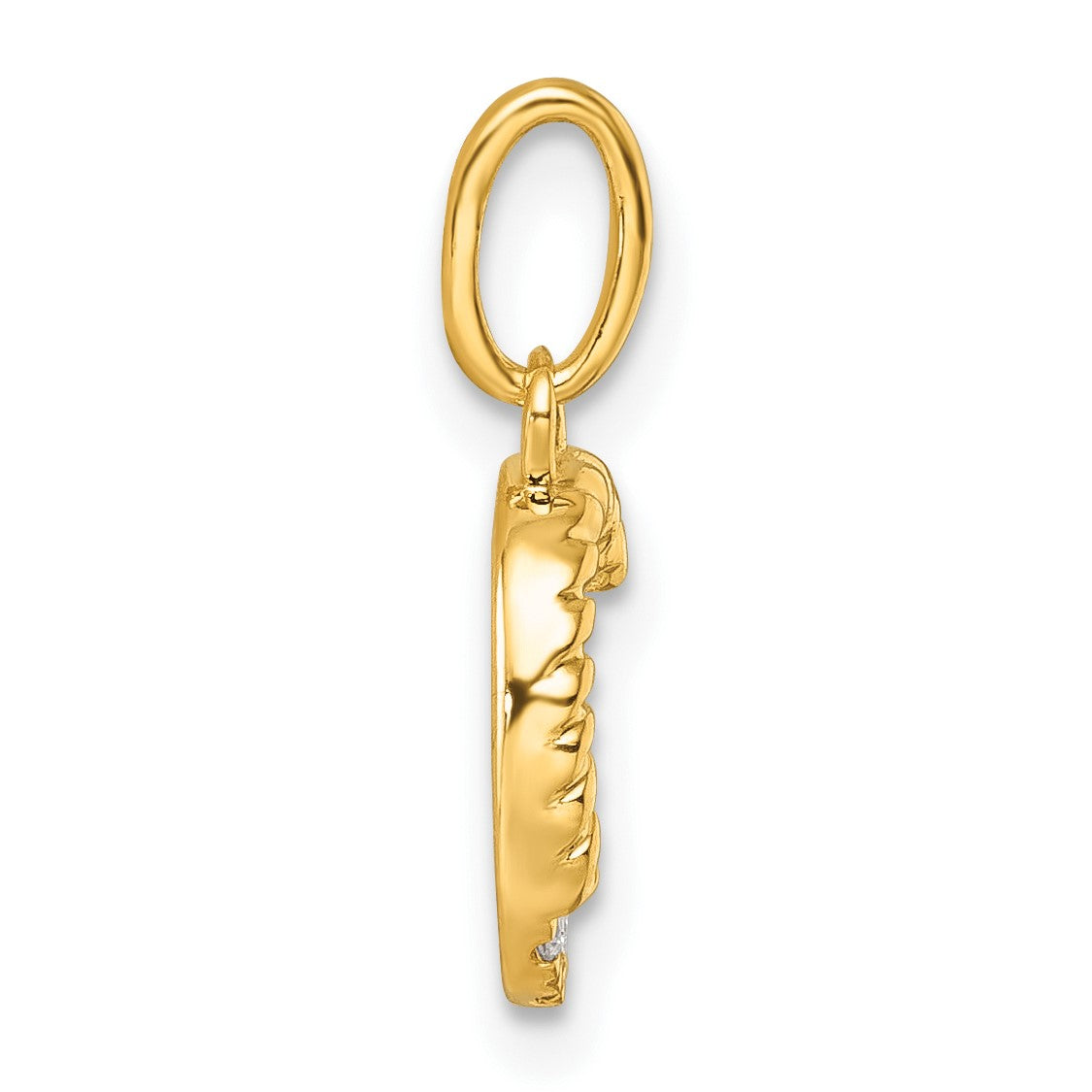 14k Twisted with .05 ct. Diamond Initial C Charm