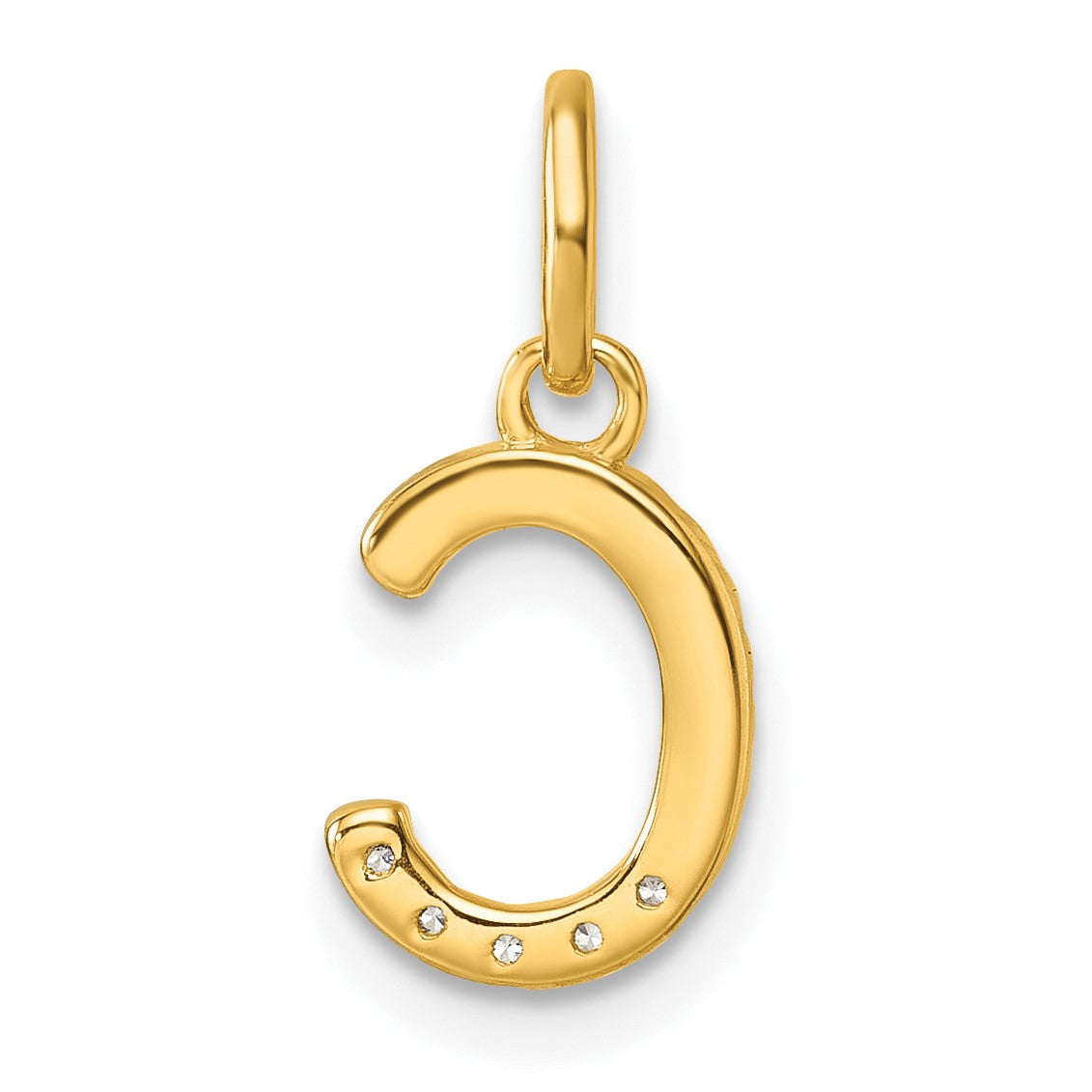 14k Twisted with .05 ct. Diamond Initial C Charm