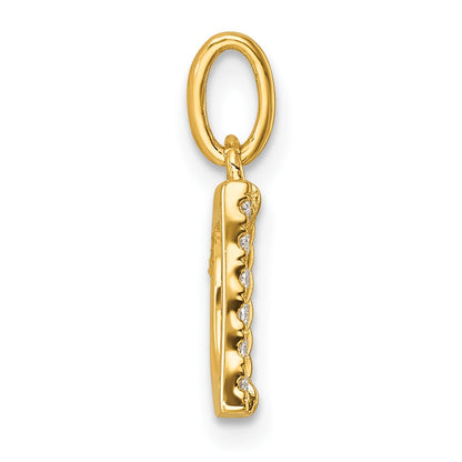 14k Twisted with .05 ct. Diamond Initial D Charm