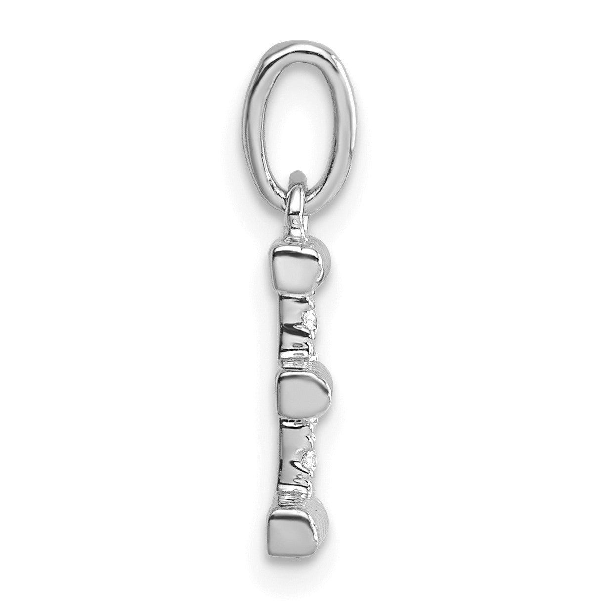 14k White Gold Twisted .05 ct. Diamond Initial E Charm