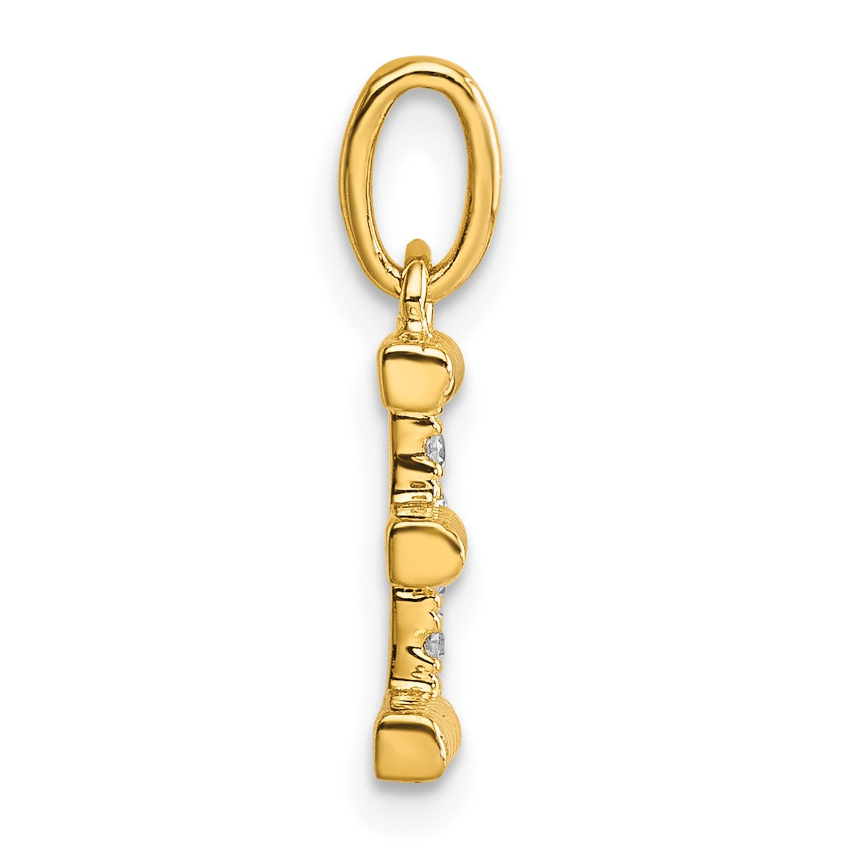 14k Twisted with .05 ct. Diamond Initial E Charm