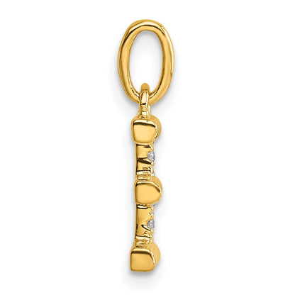 14k Twisted with .05 ct. Diamond Initial E Charm