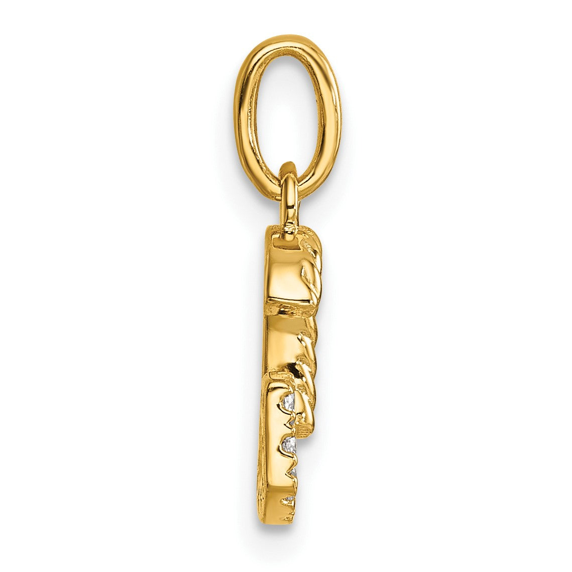 14k Twisted .07 ct. Diamond Initial G Charm