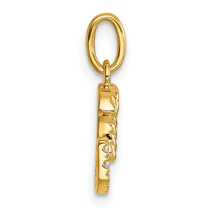 14k Twisted .07 ct. Diamond Initial G Charm