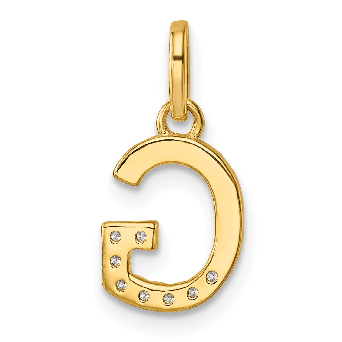 14k Twisted .07 ct. Diamond Initial G Charm
