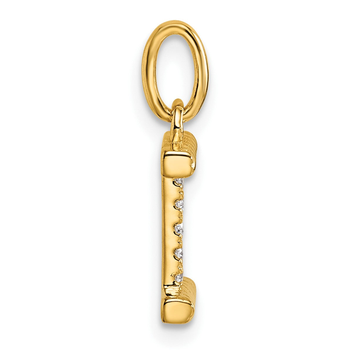 14k Twisted .05 ct. Diamond Initial I Charm