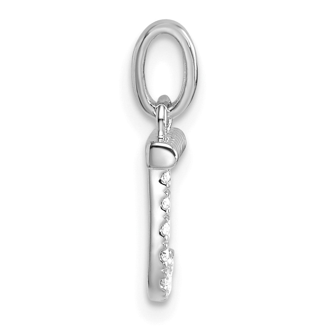14k White Gold Twisted .07 ct. Diamond Initial J Charm