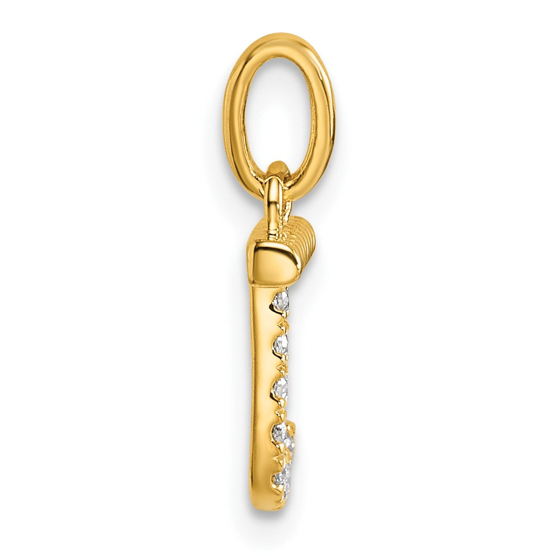 14k Twisted .07 ct. Diamond Initial J Charm