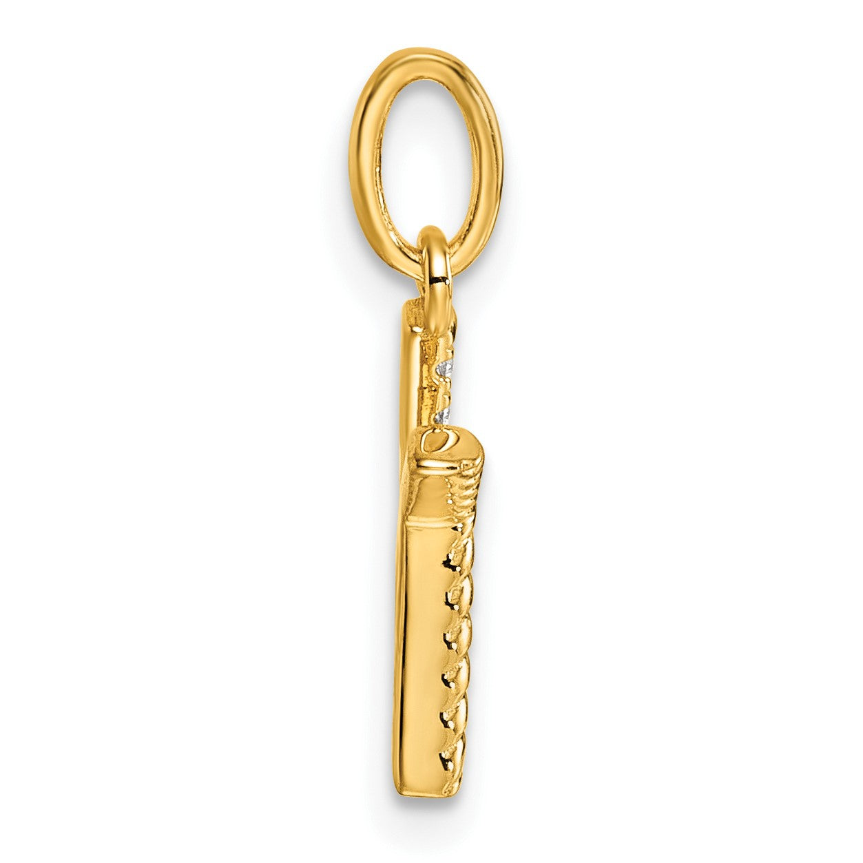 14k Twisted .05 ct. Diamond Initial K Charm
