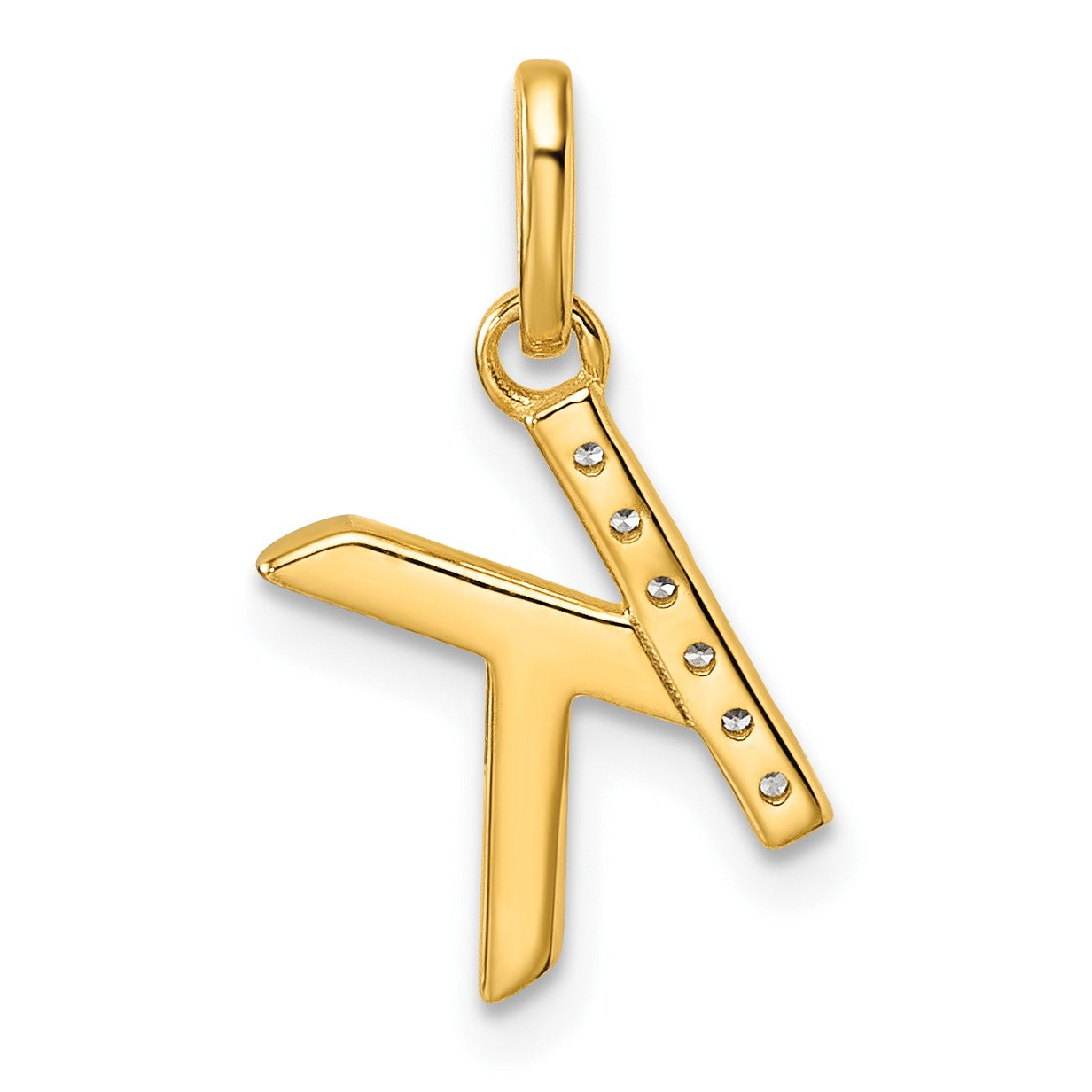 14k Twisted .05 ct. Diamond Initial K Charm