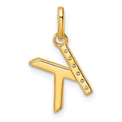 14k Twisted .05 ct. Diamond Initial K Charm