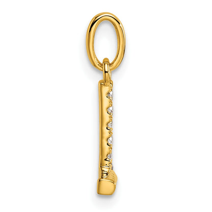 14k Twisted .05 ct. Diamond Initial L Charm