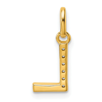 14k Twisted .05 ct. Diamond Initial L Charm