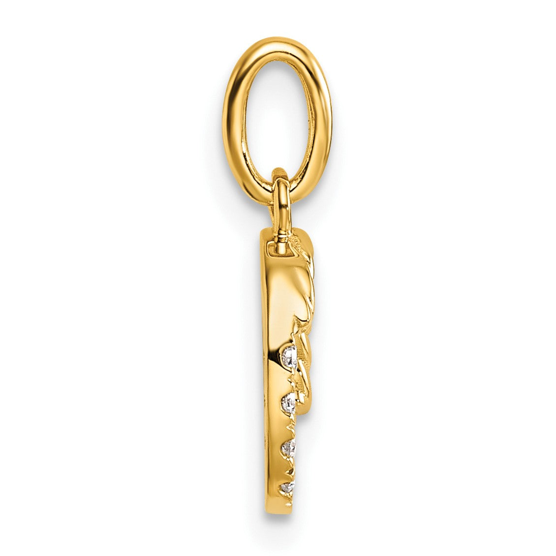 14k Twisted .07 ct. Diamond Initial O Charm