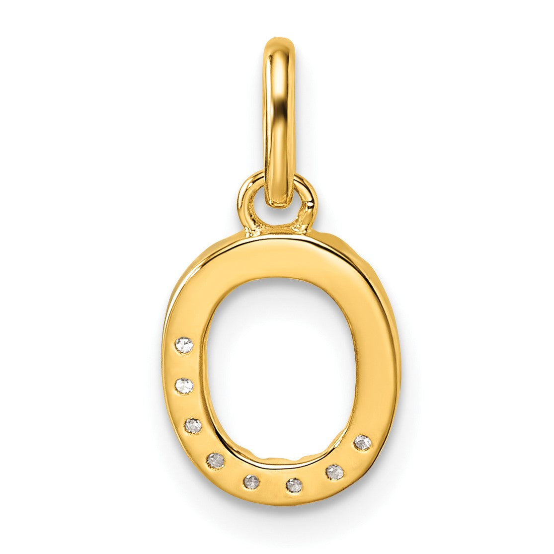 14k Twisted .07 ct. Diamond Initial O Charm