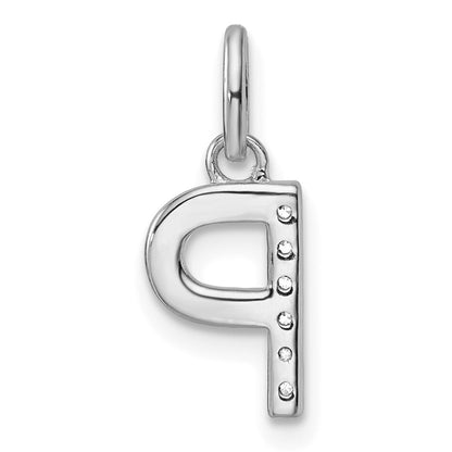 14k White Gold Twisted .05 ct. Diamond Initial P Charm