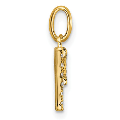 14k Twisted .05 ct. Diamond Initial P Charm