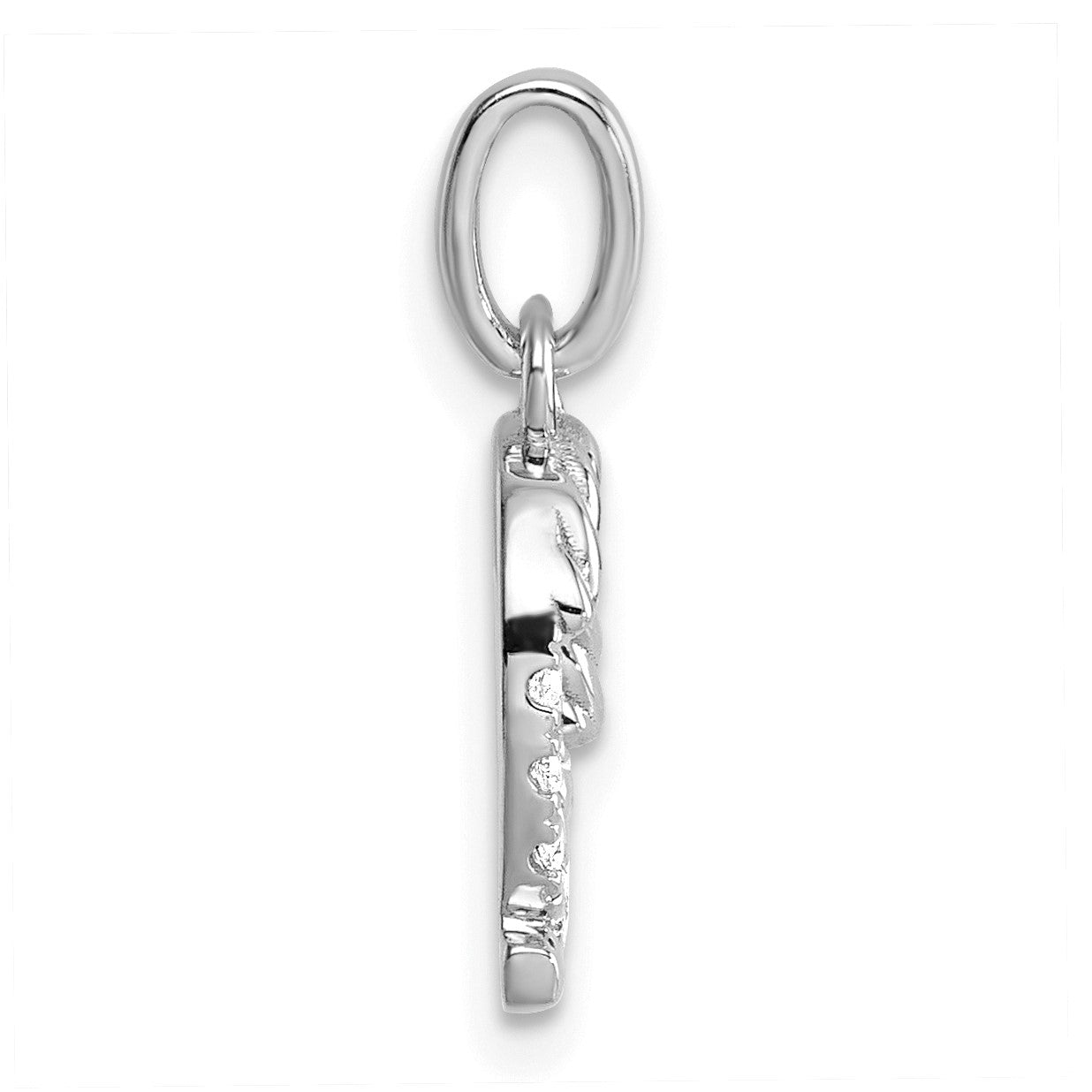 14k White Gold Twisted .07 ct. Diamond Initial Q Charm