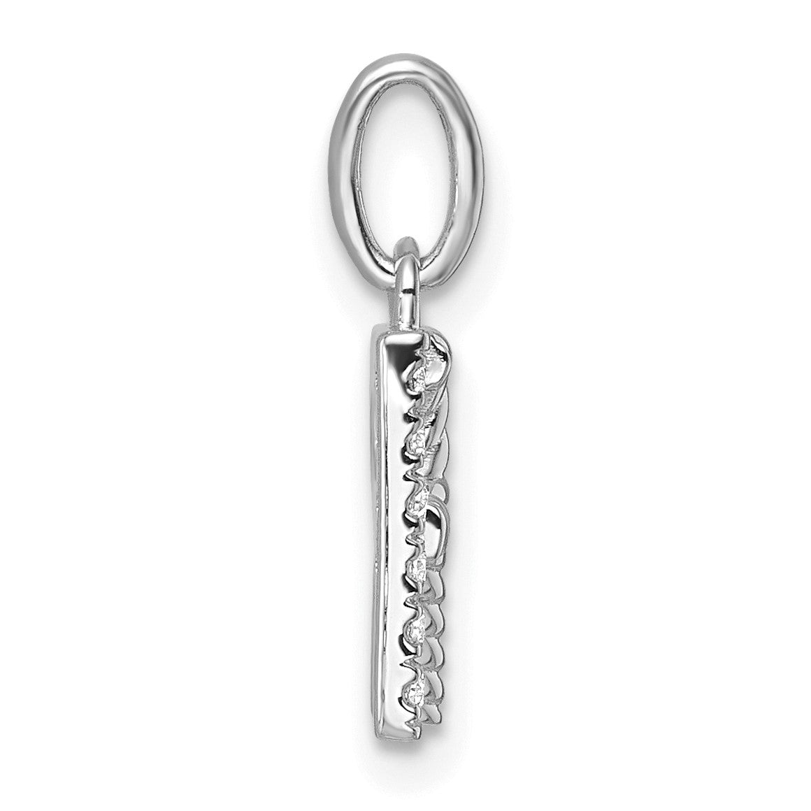 14k White Gold Twisted .05 ct. Diamond Initial R Charm