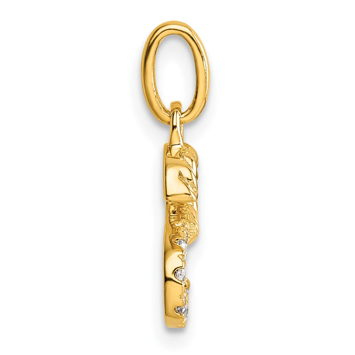 14k Twisted .07 ct. Diamond Initial S Charm