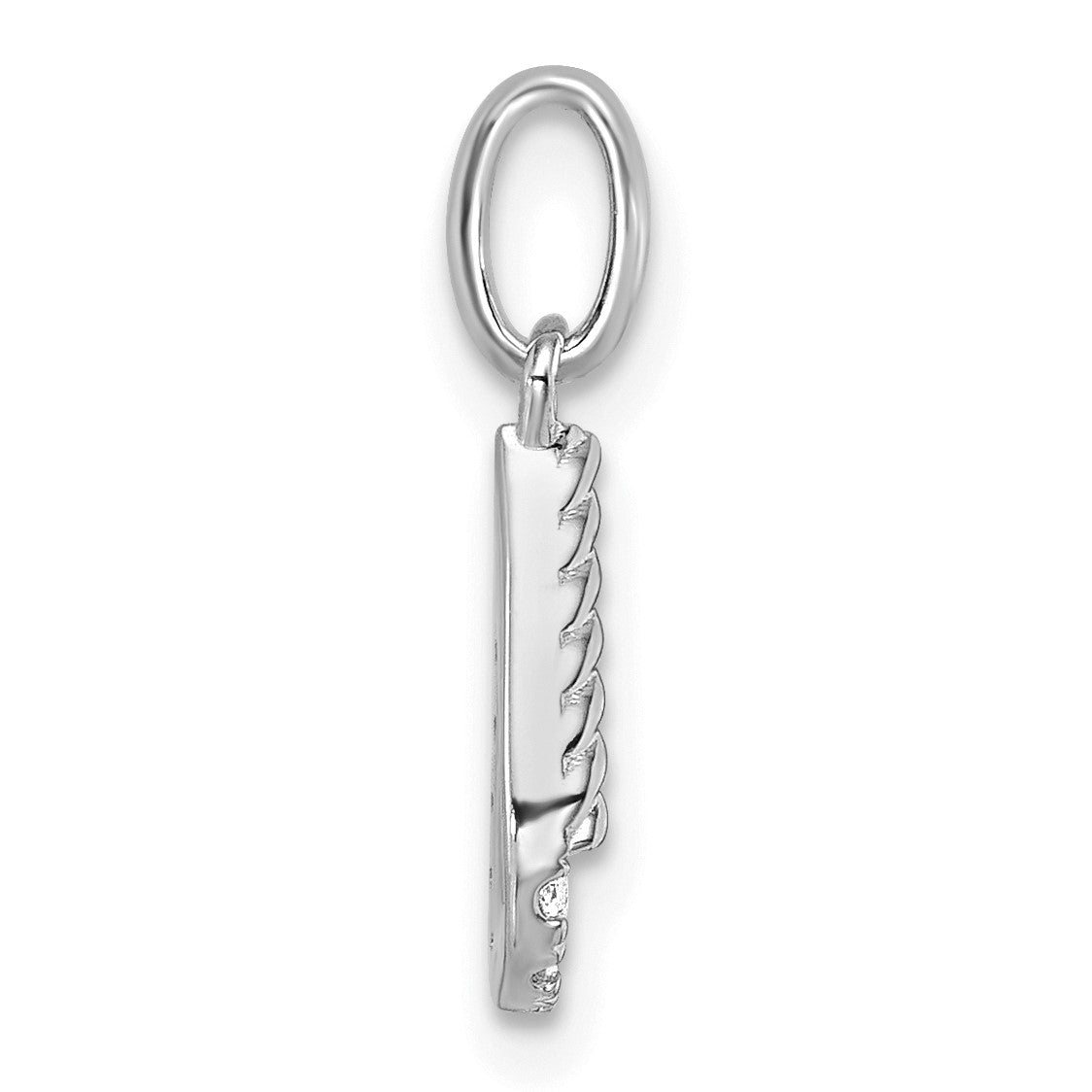 14k White Gold Twisted .10 ct. Diamond Initial U Charm