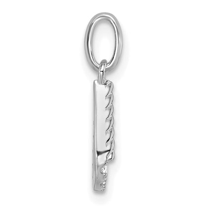 14k White Gold Twisted .10 ct. Diamond Initial U Charm