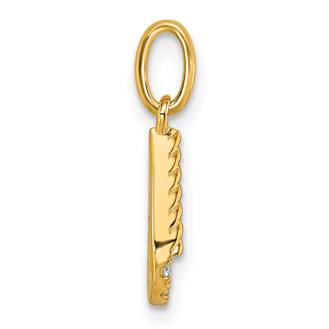 14k Twisted .10 ct. Diamond Initial U Charm