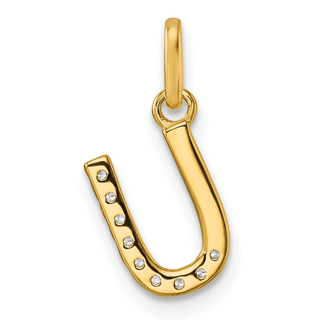 14k Twisted .10 ct. Diamond Initial U Charm