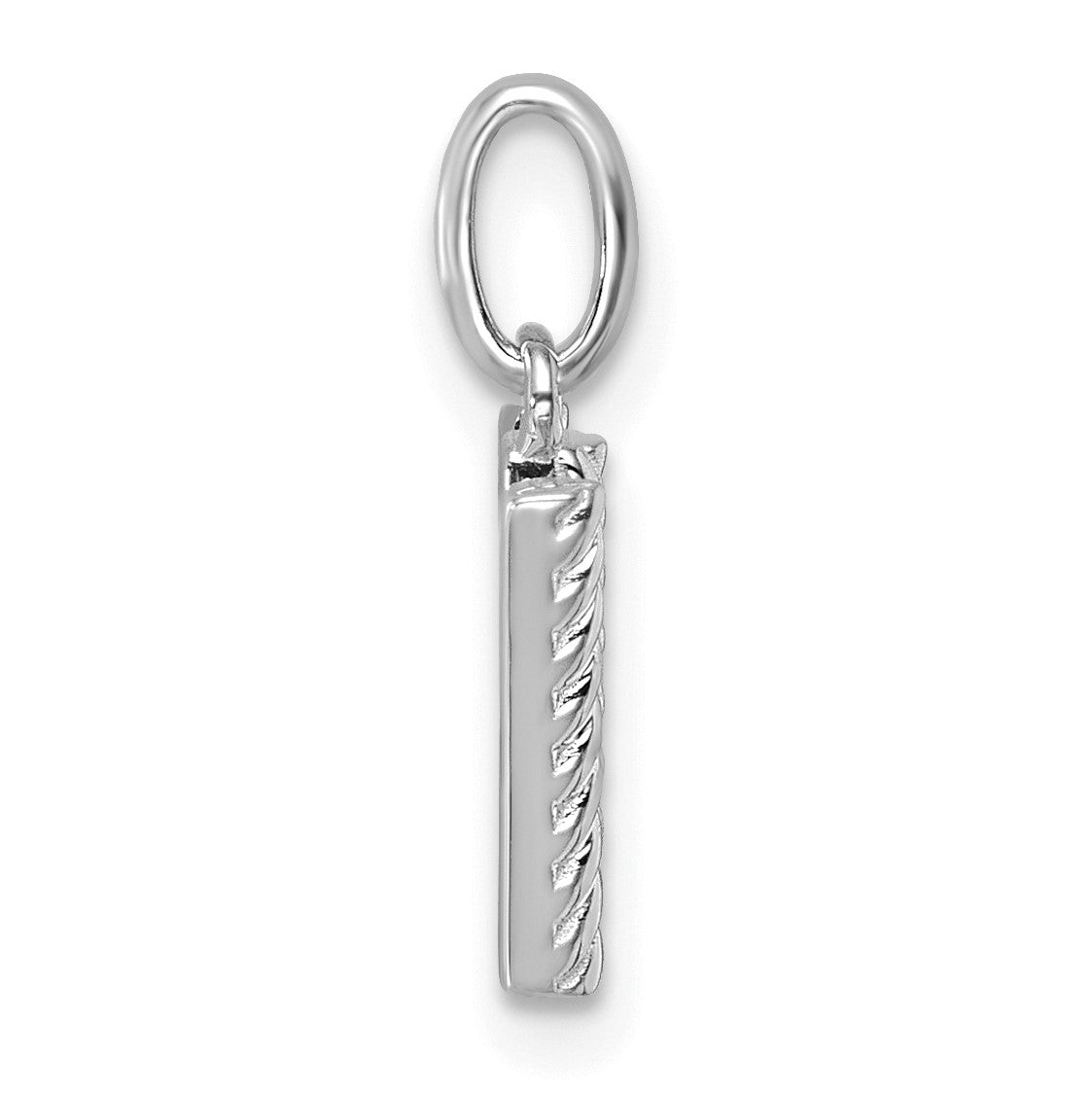 14k White Gold Twisted .05 ct. Diamond Initial W Charm
