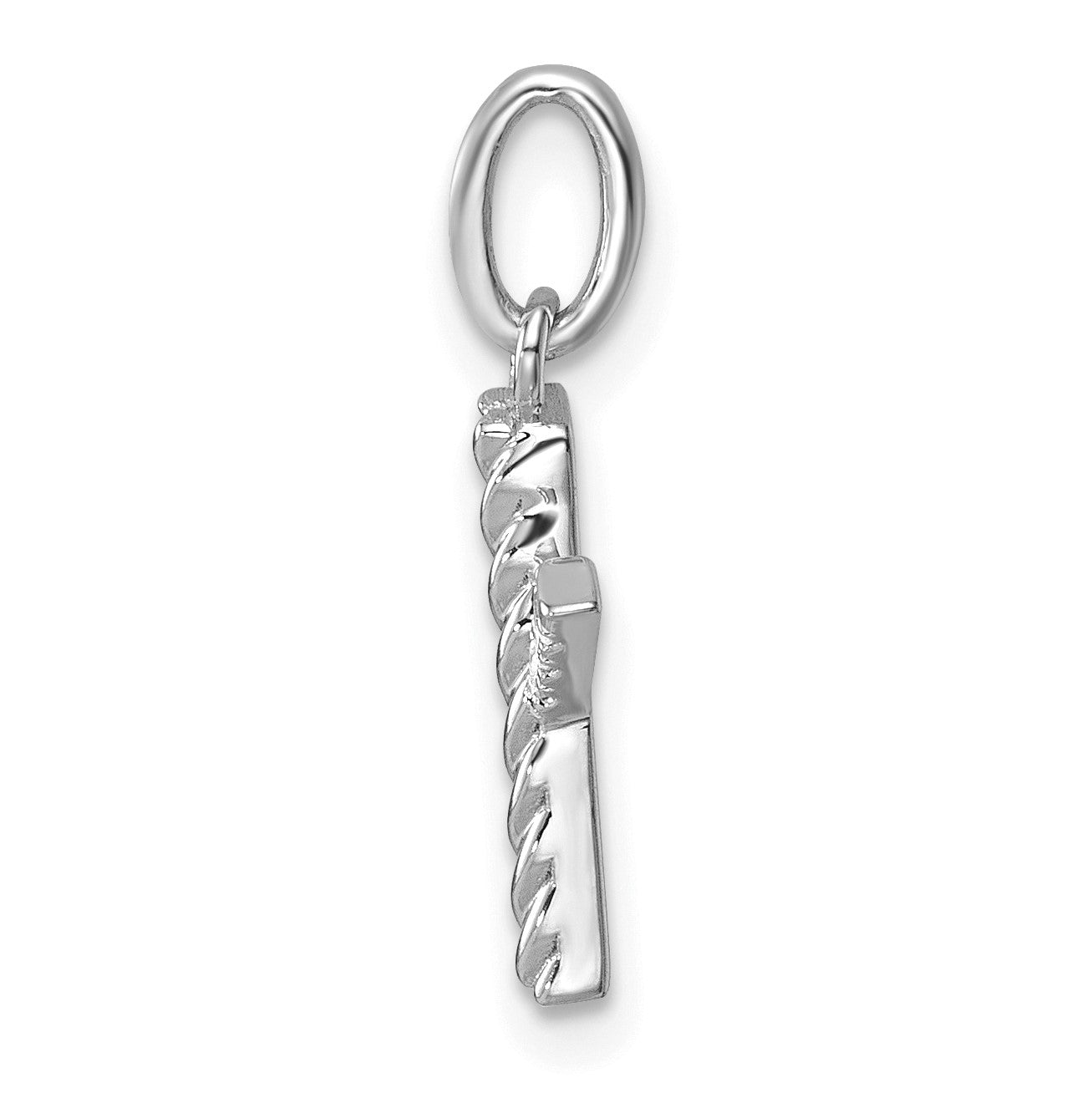 14k White Gold Twisted .05 ct. Diamond Initial X Charm