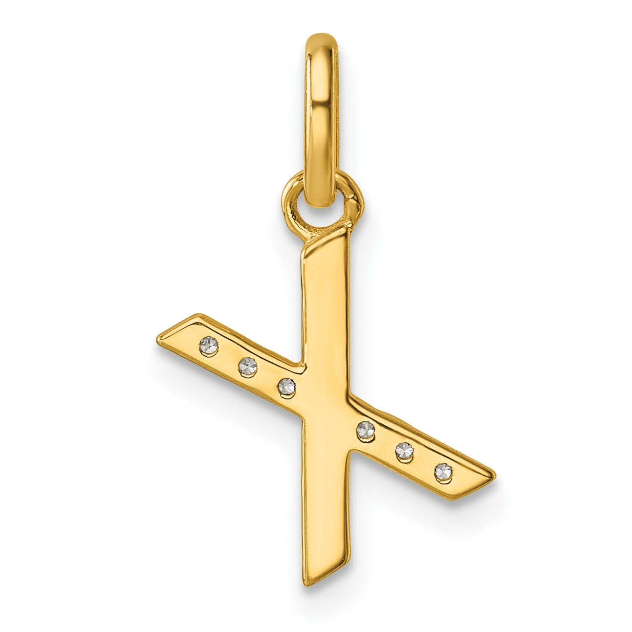 14k Twisted .05 ct. Diamond Initial X Charm