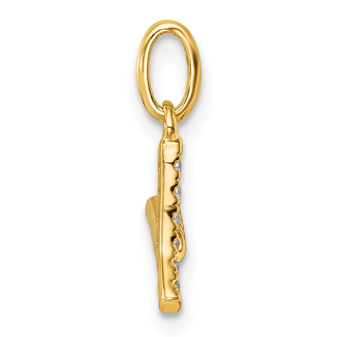 14k Twisted .05 ct. Diamond Initial Y Charm