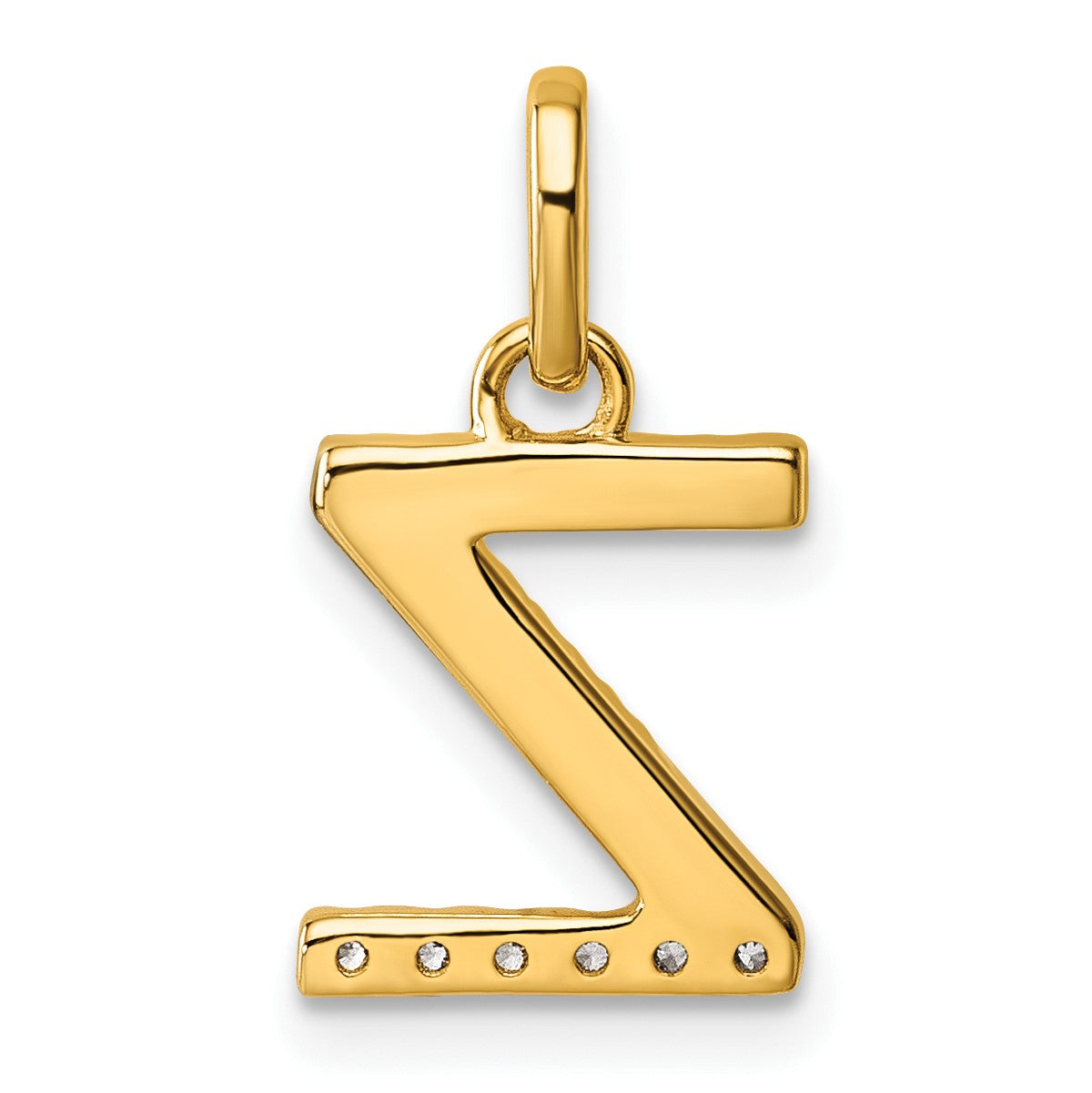 14k Twisted .05 ct. Diamond Initial Z Charm