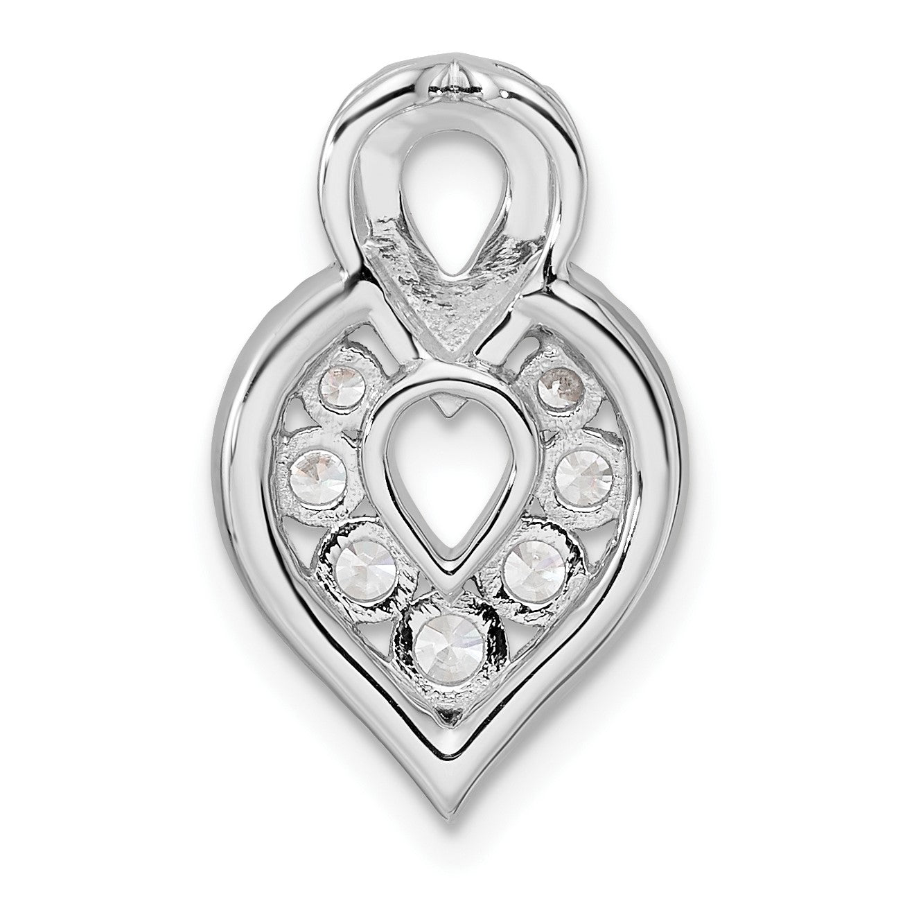 14K White Gold Polished 5/8 carat Diamond Fancy Chain Slide