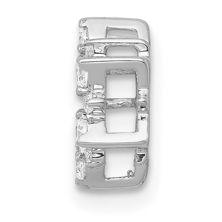 14k White Gold 1/5 carat Diamond Fancy Circle Chain Slide