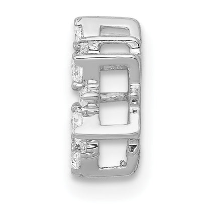 14k White Gold 1/5 carat Diamond Fancy Circle Chain Slide