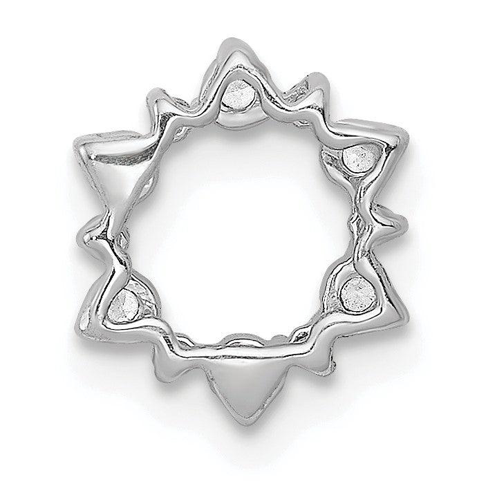 14k White Gold 1/5 carat Diamond Fancy Circle Chain Slide
