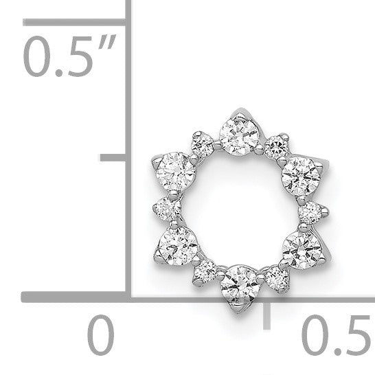 14k White Gold 1/5 carat Diamond Fancy Circle Chain Slide