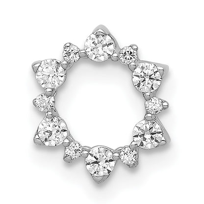 14k White Gold 1/5 carat Diamond Fancy Circle Chain Slide