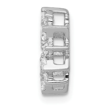 14k White Gold 1/2 carat Diamond Fancy Circle Chain Slide