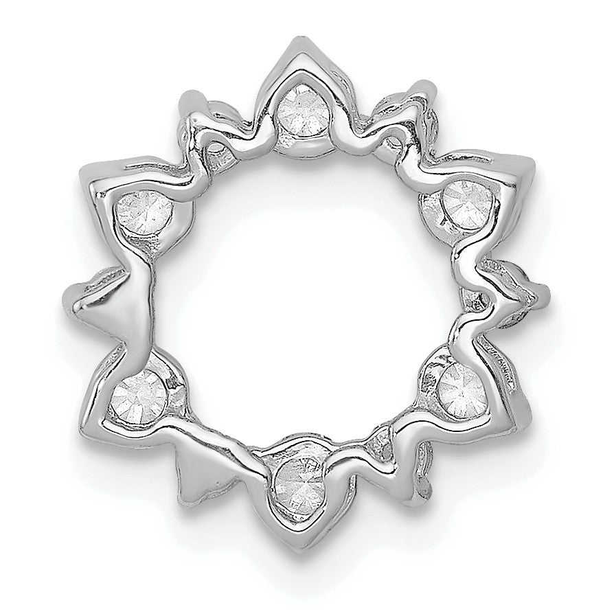 14k White Gold 1/2 carat Diamond Fancy Circle Chain Slide
