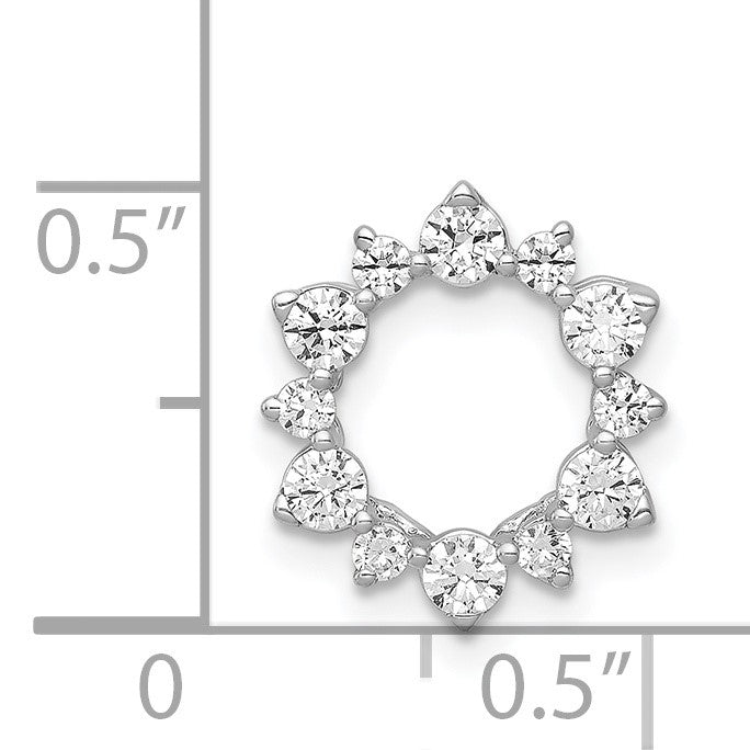 14k White Gold 1/2 carat Diamond Fancy Circle Chain Slide