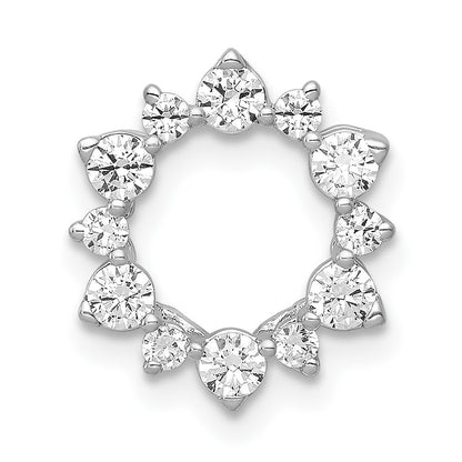 14k White Gold 1/2 carat Diamond Fancy Circle Chain Slide