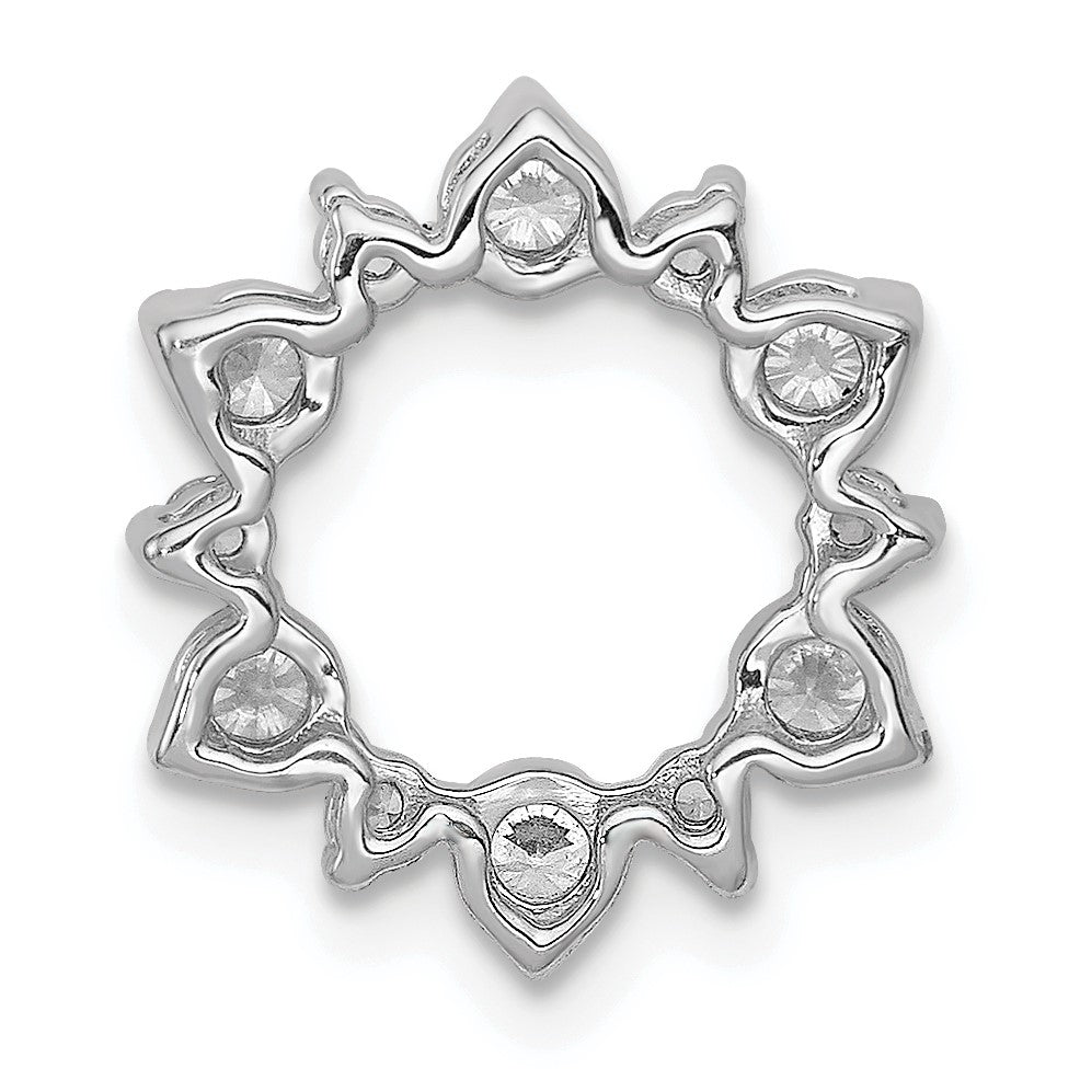 14k White Gold 5/8 carat Diamond Fancy Circle Chain Slide