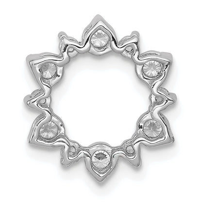 14k White Gold 5/8 carat Diamond Fancy Circle Chain Slide