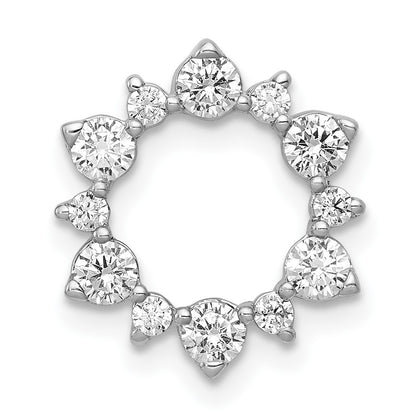 14k White Gold 5/8 carat Diamond Fancy Circle Chain Slide