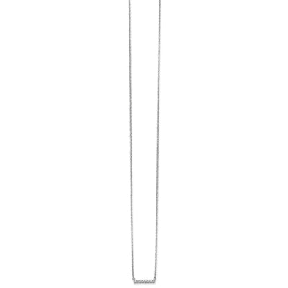 14k White Gold 1/10 carat Diamond Bar 18 inch Necklace