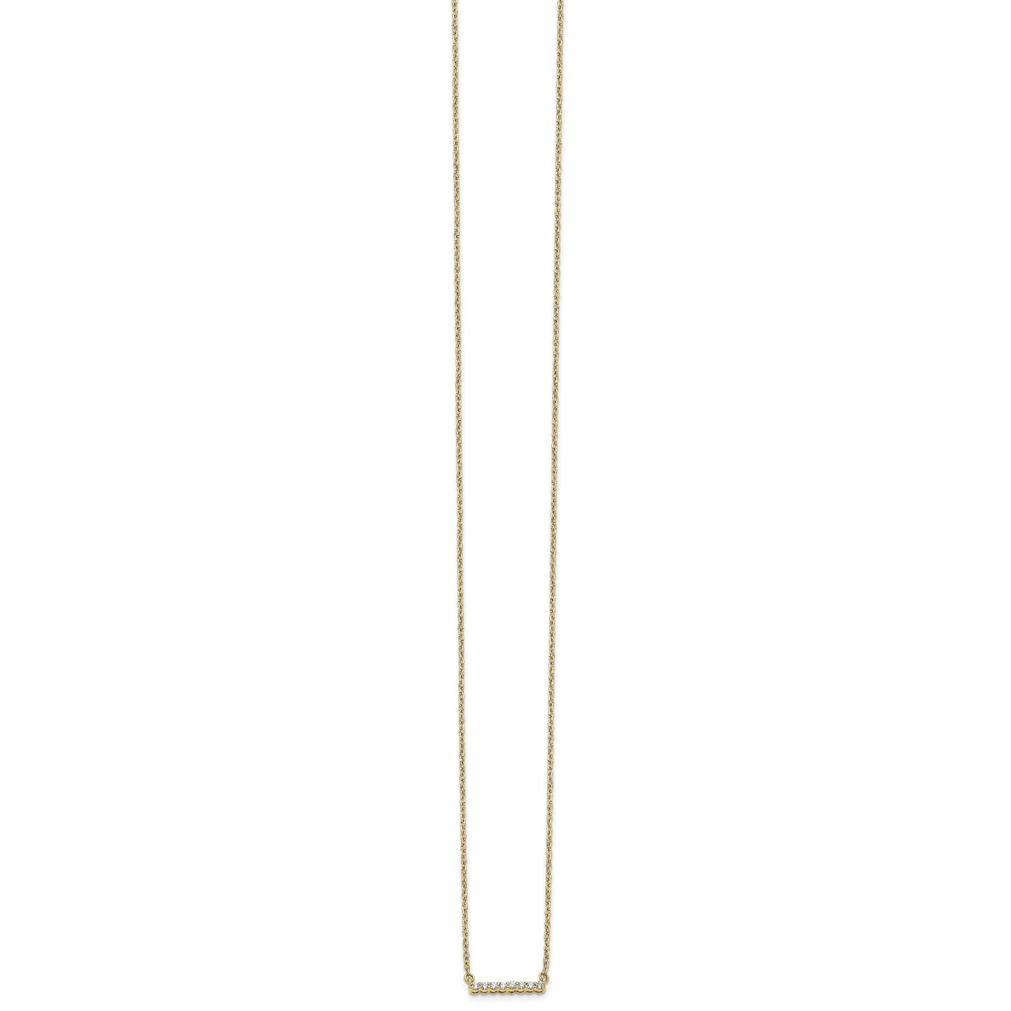14k Polished 1/10 carat Diamond Bar 18 inch Necklace