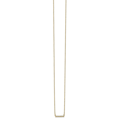 14k Polished 1/10 carat Diamond Bar 18 inch Necklace